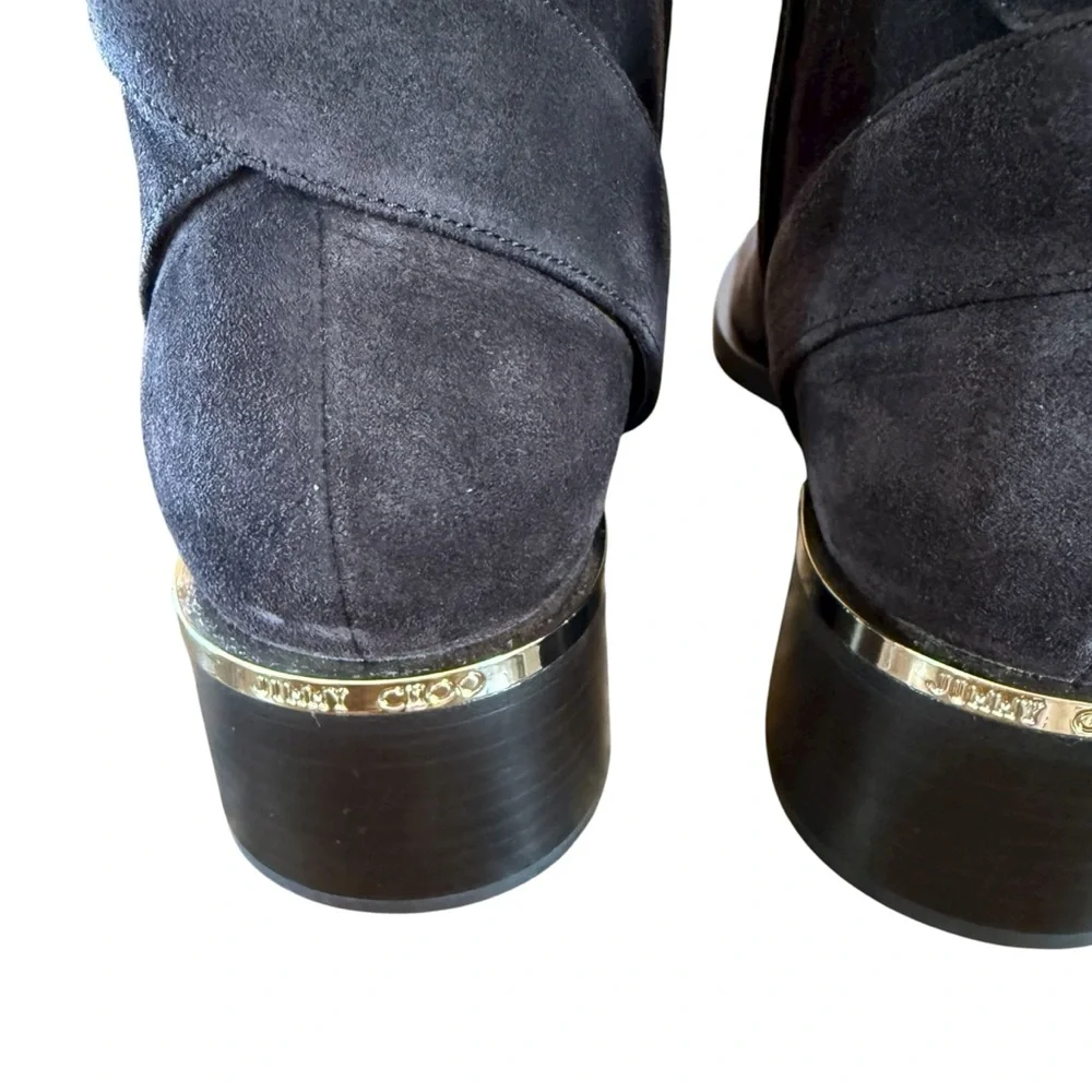 Jimmy Choo Noor 45 Coffee Brown Velvet Suede Ankle Boots NEW EU 39.5 US 9.5